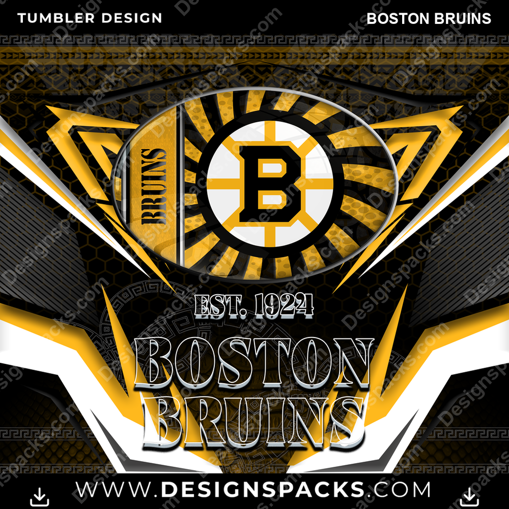 Hockey Tribal Boston Bruins Tumbler Digital Wrap Design