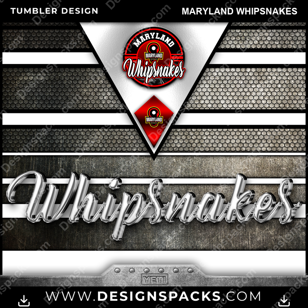 Lacrosse YETI Maryland Whipsnakes PLL Lacrosse Tumbler Digital Wrap Design Download