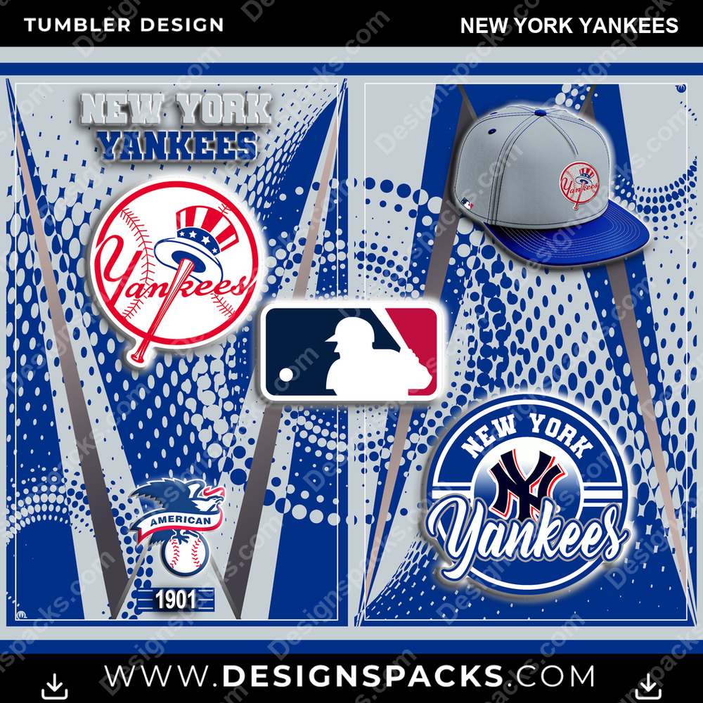 Baseball Team Logo New York Yankees Tumbler Digital Wrap Design
