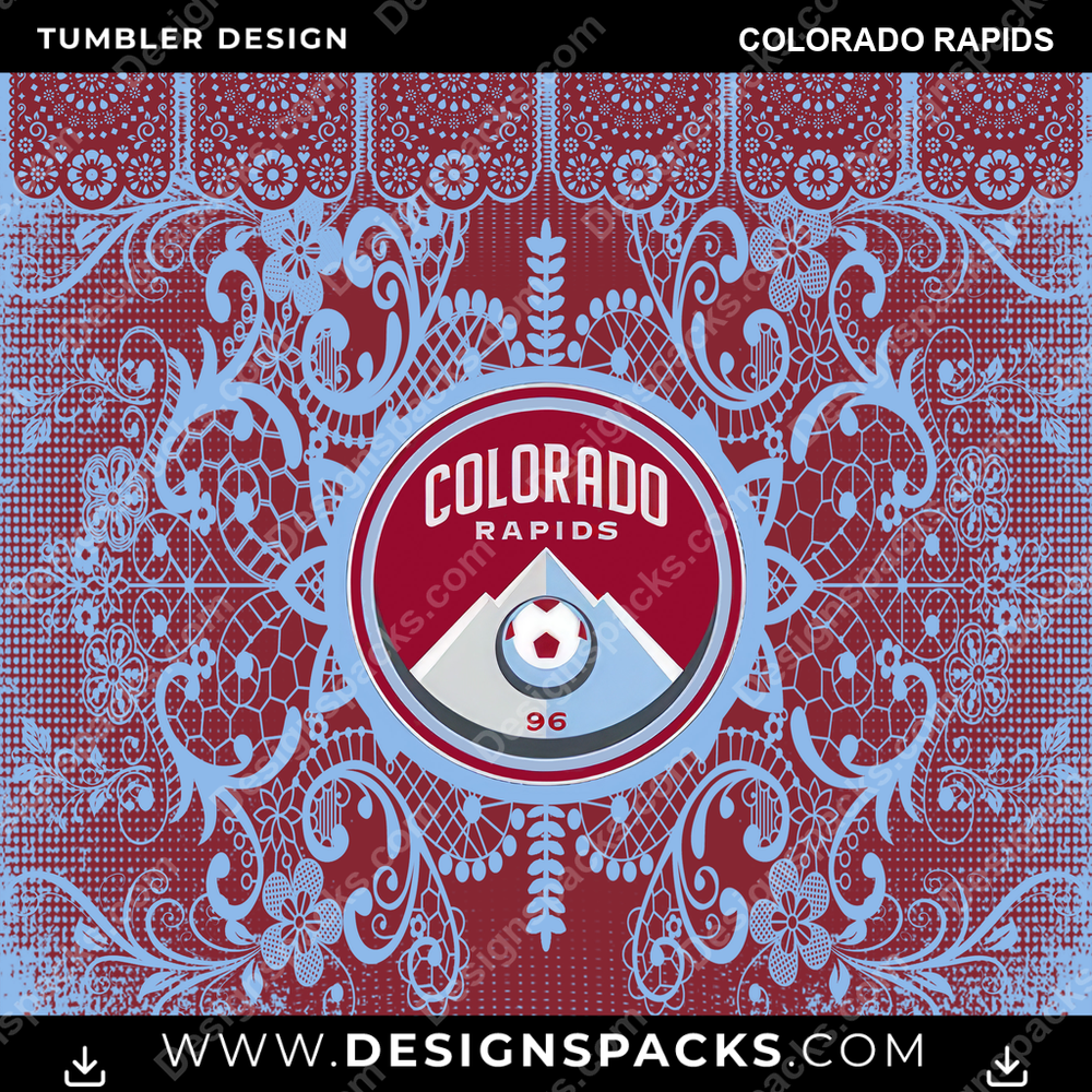 US Soccer Lace & Logo Colorado Rapids Tumbler Digital Wrap Design
