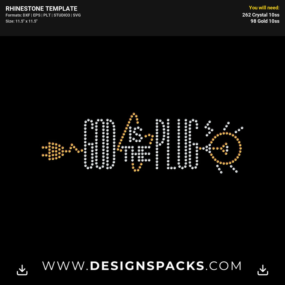 God Plug Light Rhinestone Digital Template