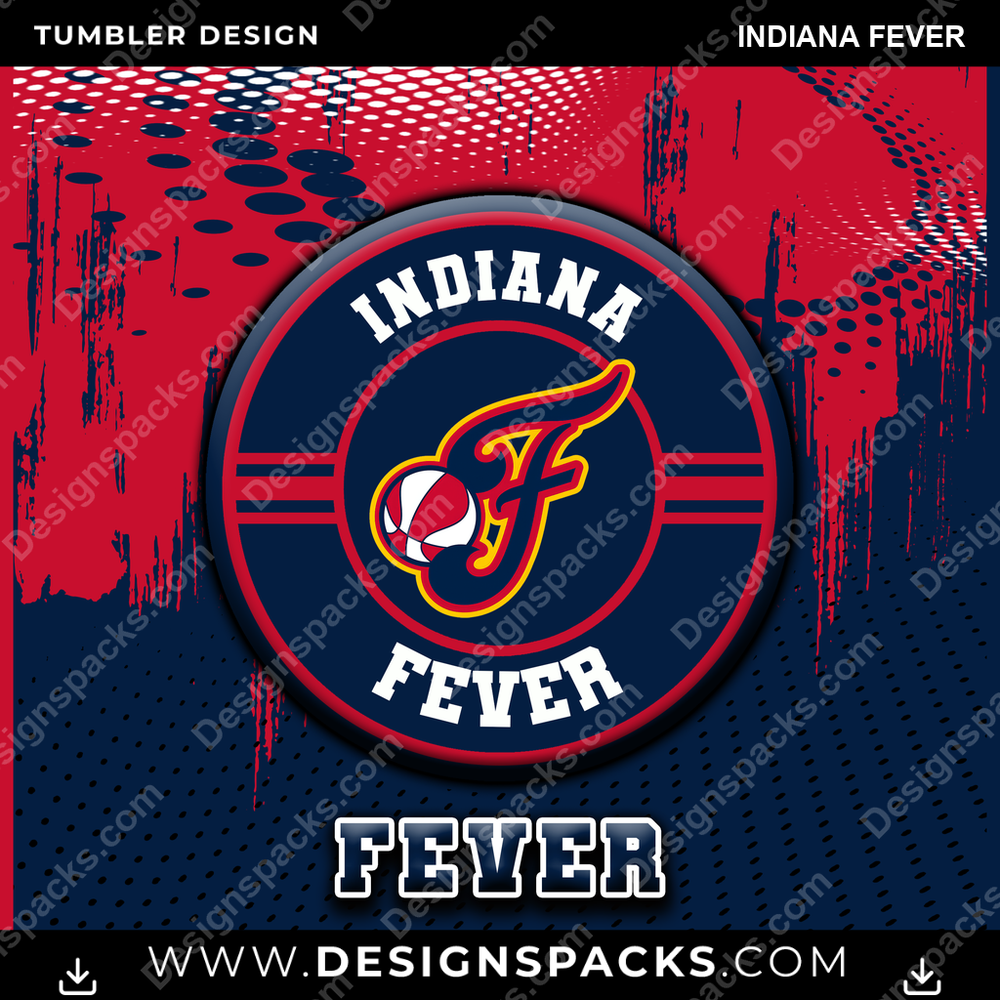 Basketball Dot Logo Indiana Fever Tumbler Digital Wrap Design