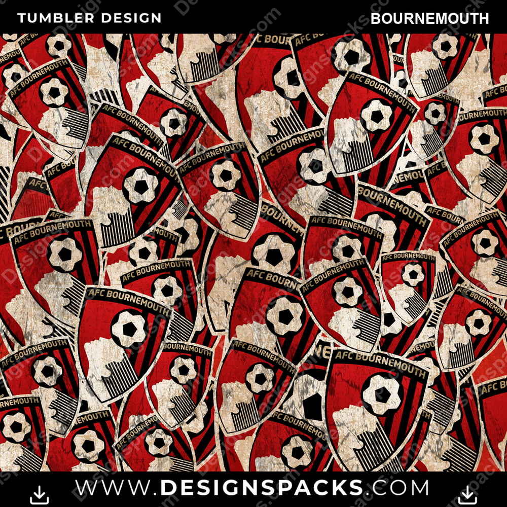 Soccer Logo BG Bournemouth Tumbler Digital Wrap Design