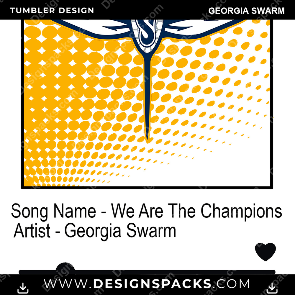 Lacrosse Playlist Georgia Swarm Tumbler Digital Wrap Design
