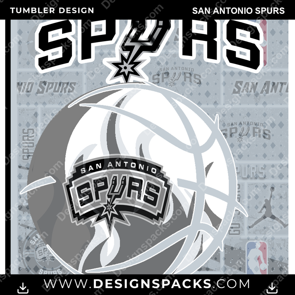 Basketball Posters San Antonio Spurs Tumbler Digital Wrap Design