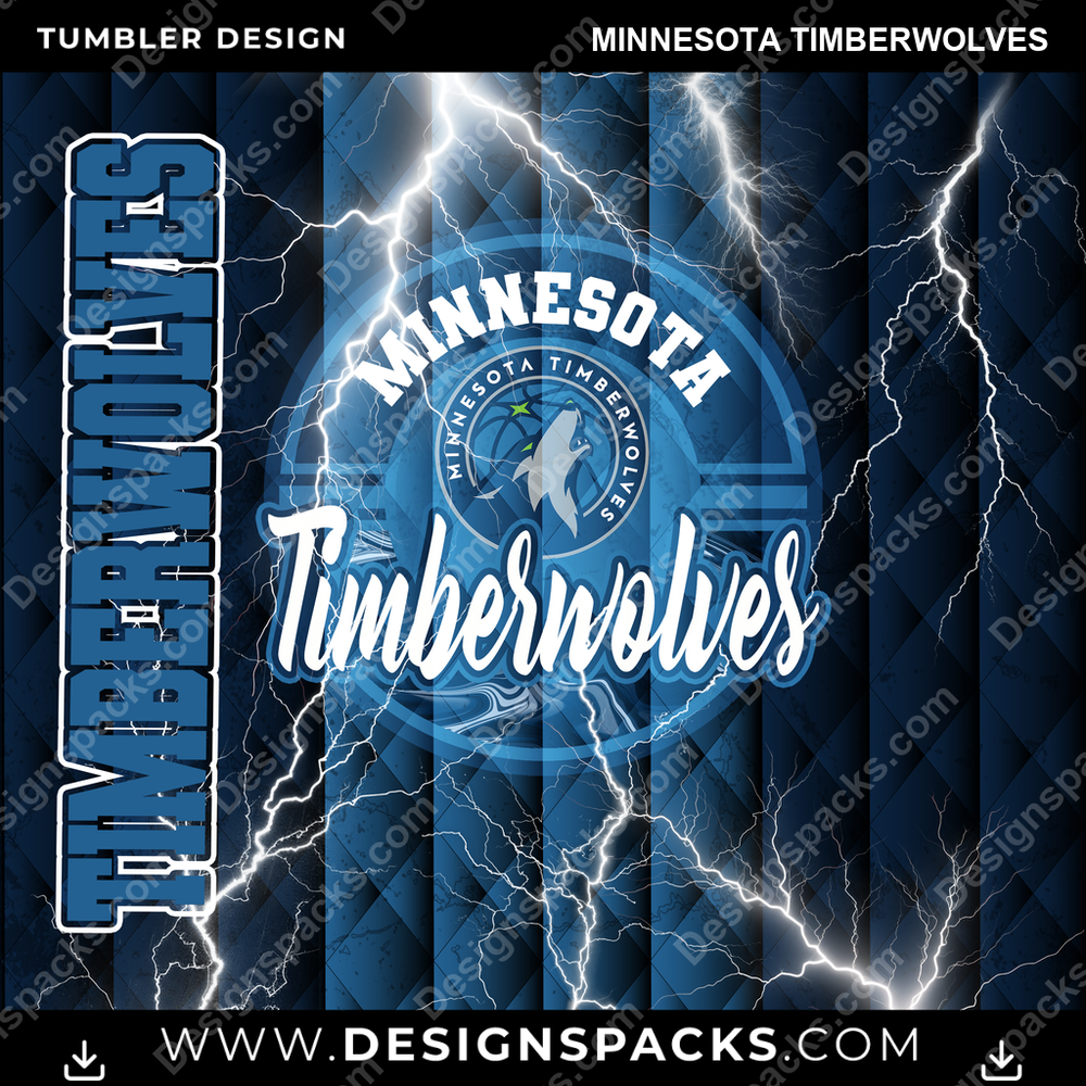 Basketball Diamond Minnesota Timberwolves Tumbler Digital Wrap Design