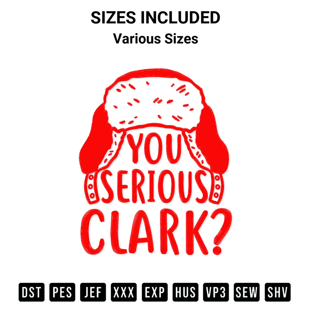 Stitch like a pro with the You Serious Clark Embroidery Design embroidery pattern from Designspacks.com. High-quality digital machine embroidery file. Available sizes: Various Sizes.
