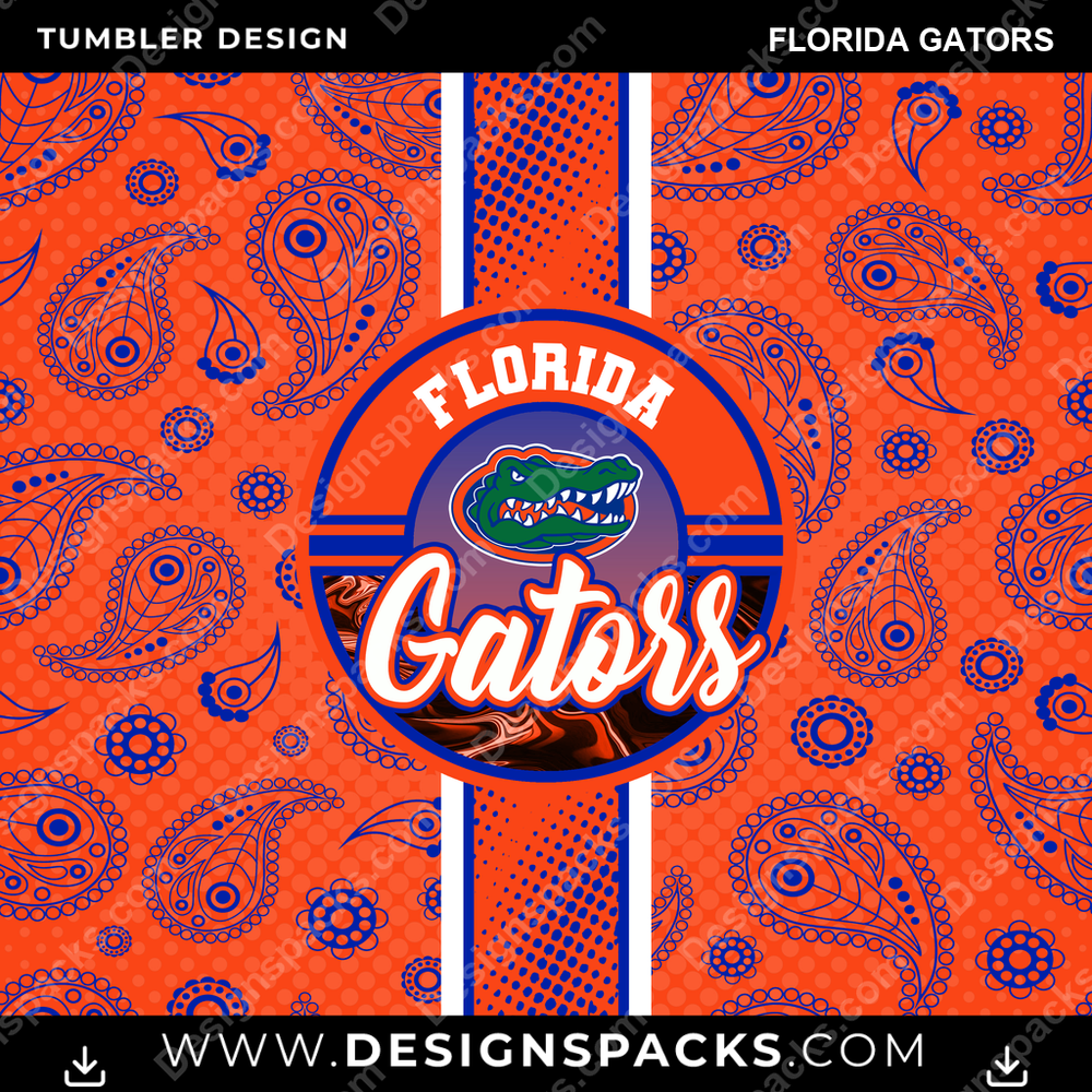 College Sport Handkerchief Florida Gators NCAA College Sport Tumbler Digital Wrap Design Download