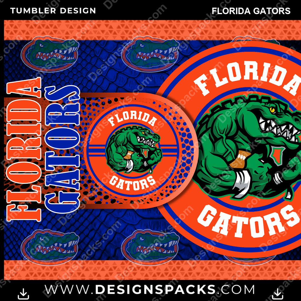 College Sport Hyper Florida Gators Tumbler Digital Wrap Design