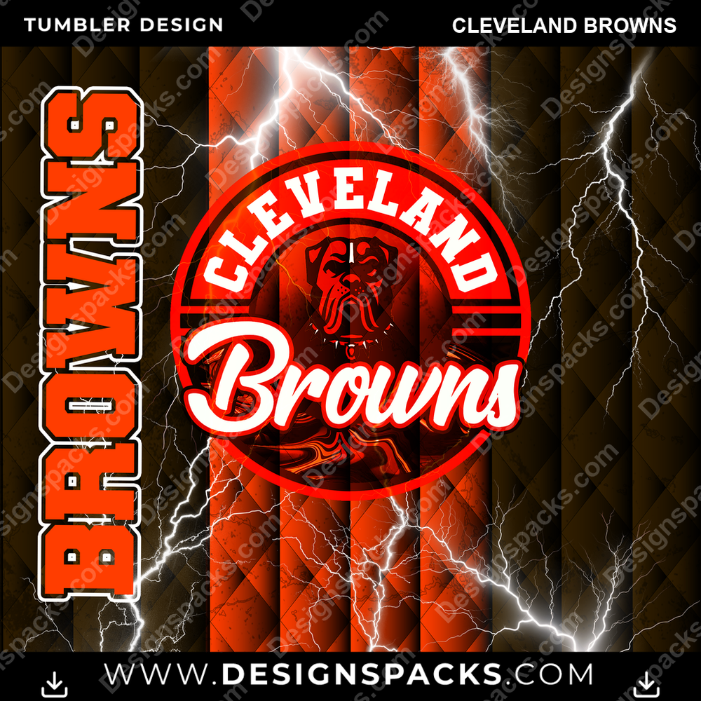 Football Diamond Cleveland Browns NFL Football Tumbler Digital Wrap Design Download