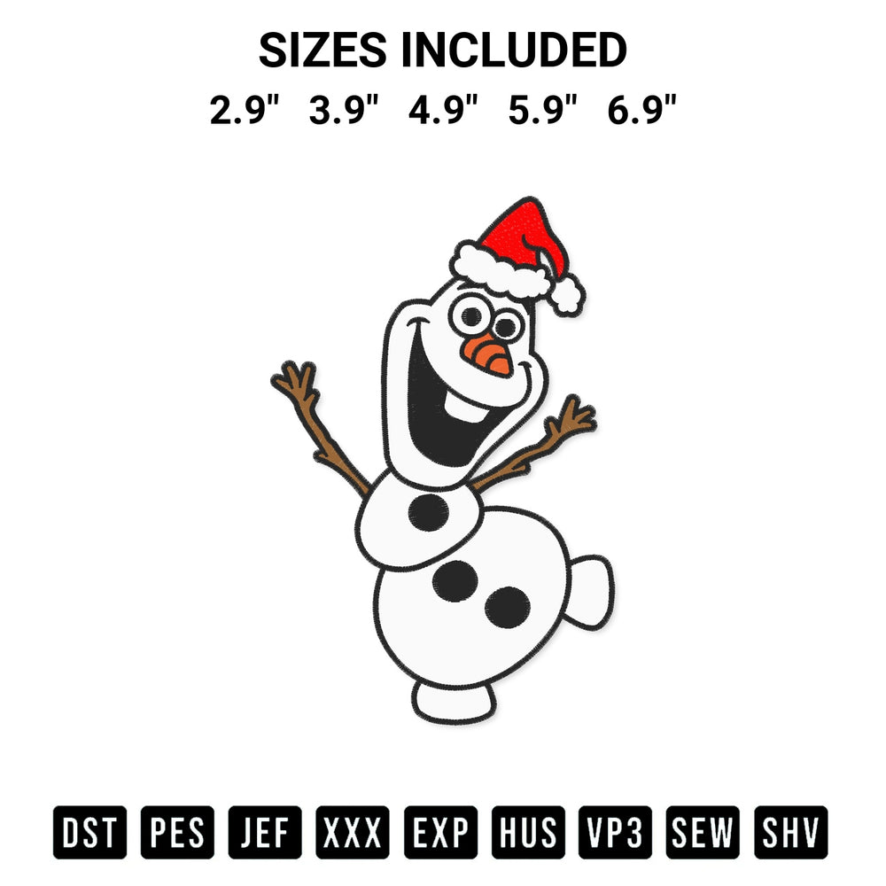 Download the Cute Olaf Frozen Christmas Embroidery Design machine embroidery design exclusively at Designspacks.com. Premium digitized pattern for apparel and DIY crafts. Available sizes: 2.9", 3.9", 4.9", 5.9", 6.9".
