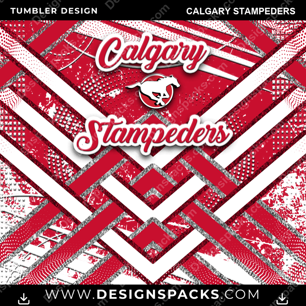 Canada Football Glitter Stripe Calgary Stampeders CFL Canada Tumbler Digital Wrap Design Download