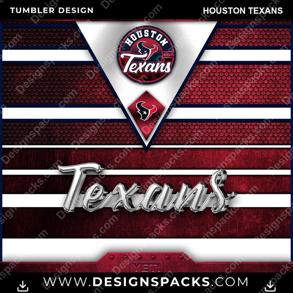 Football YETI Houston Texans Tumbler Digital Wrap Design