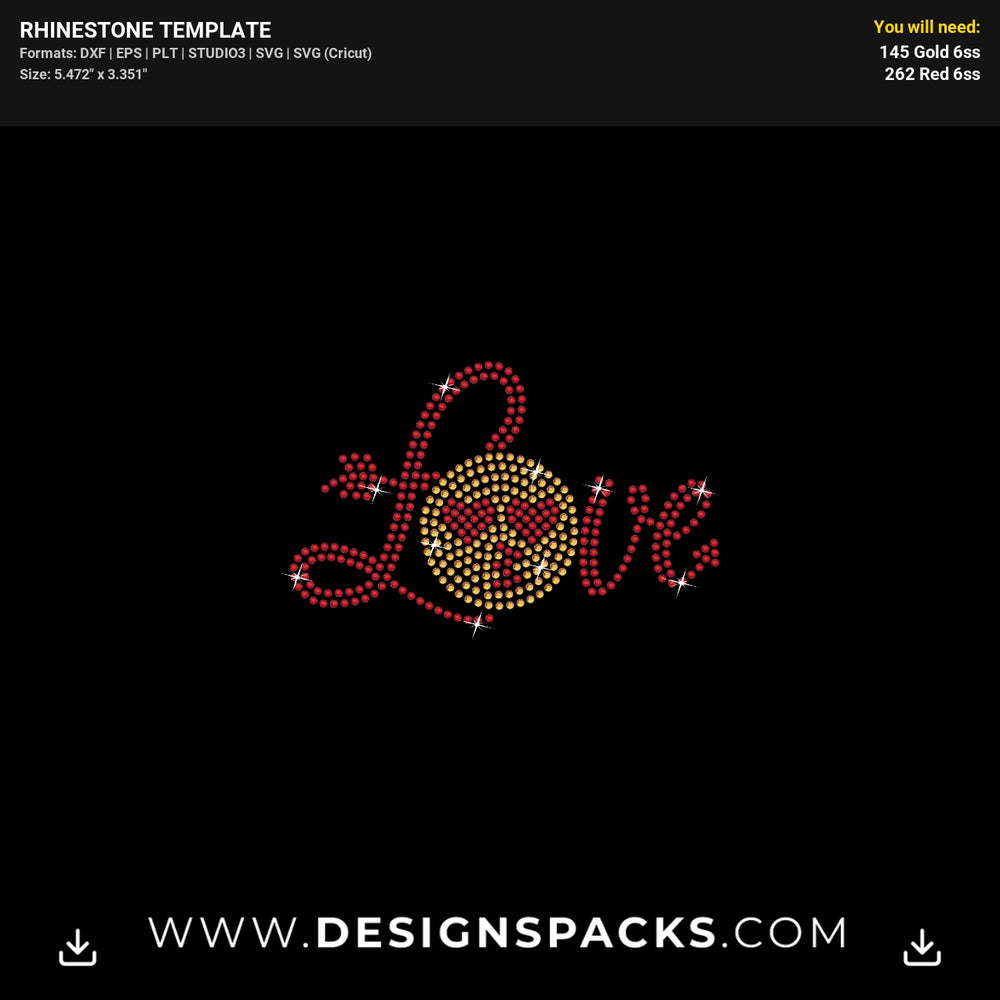 Love Emoji Mask Rhinestone Digital Template