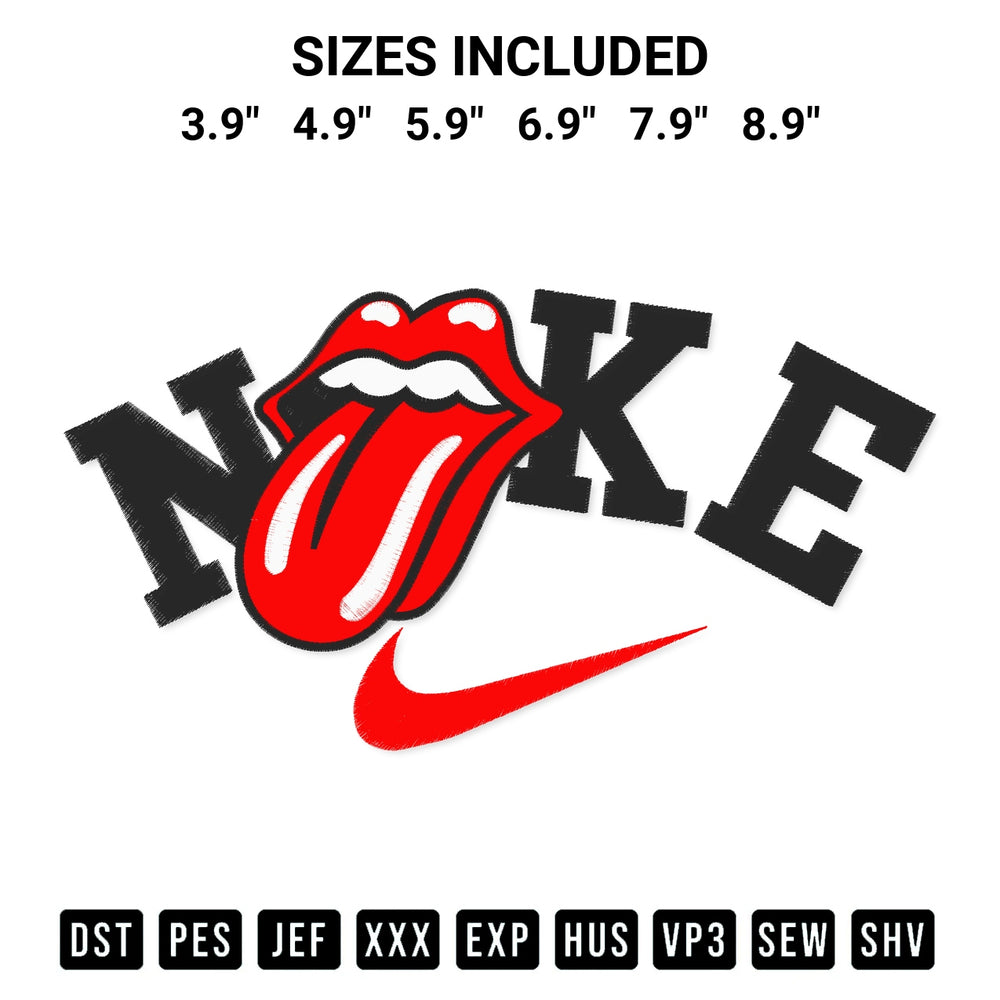 Looking for the perfect pattern? Download the The Rolling Stones X Nike Embroidery Design embroidery design today at Designspacks.com. Crisp, clean stitching guaranteed. Available sizes: 3.9", 4.9", 5.9", 6.9", 7.9", 8.9".