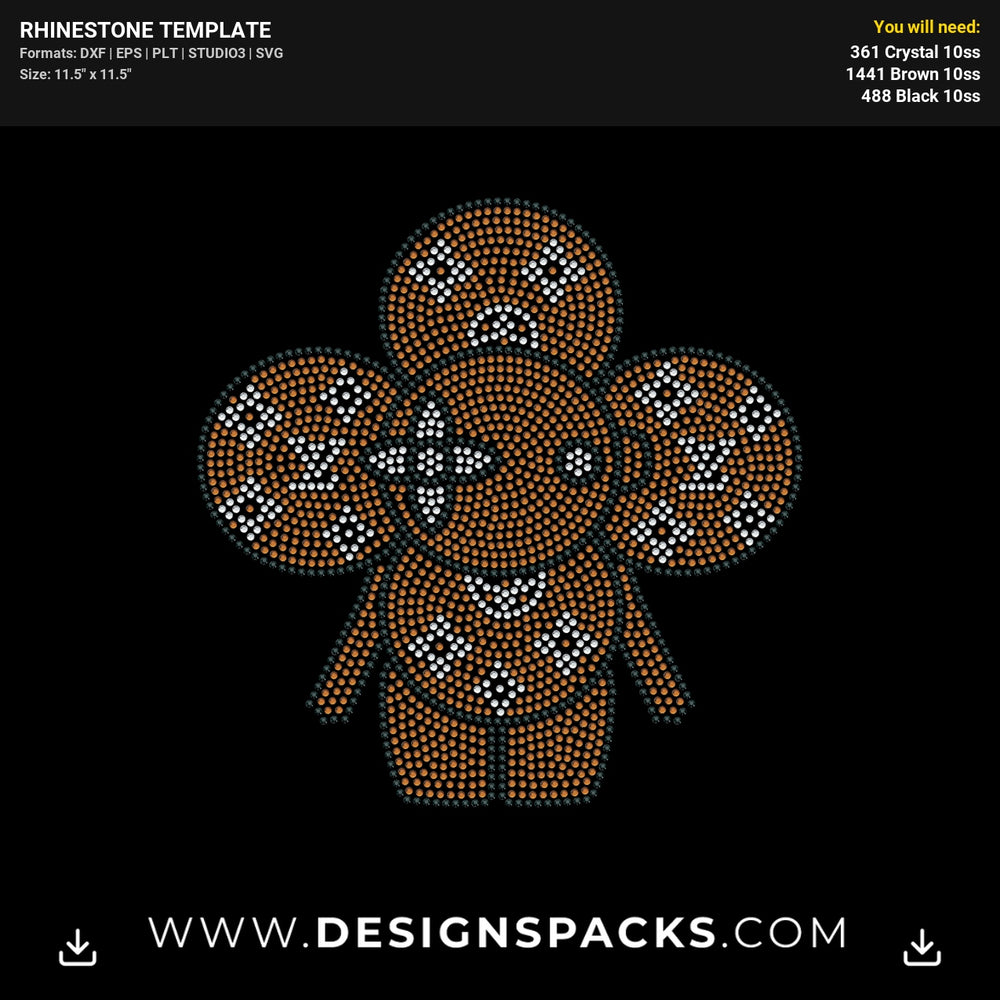 Louis Vuitton Vivienne Lv Pattern Rhinestone Digital Template
