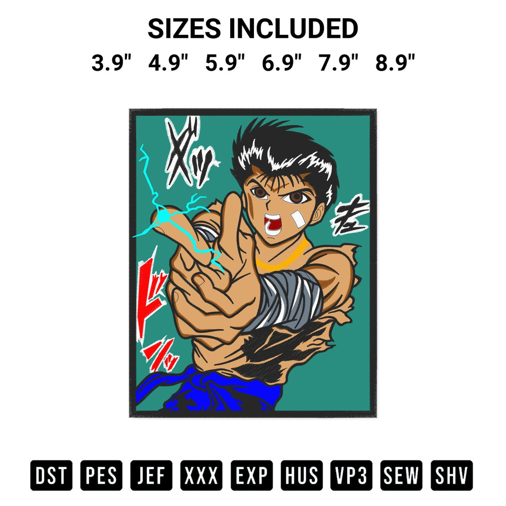 Download the Urameshi Yusuke Embroidery Design machine embroidery design exclusively at Designspacks.com. Premium digitized pattern for apparel and DIY crafts. Available sizes: 3.9", 4.9", 5.9", 6.9", 7.9", 8.9".