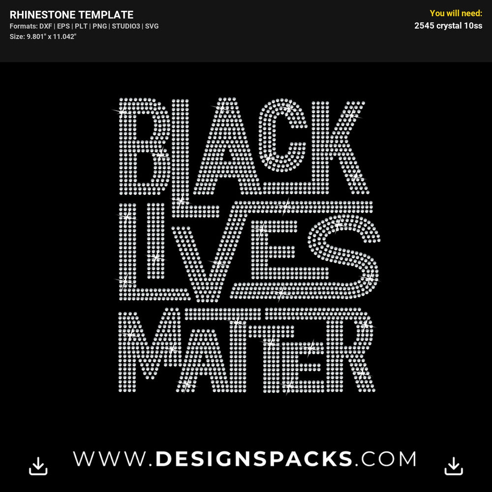 Black Lives Matter Updated Rhinestone Digital Template