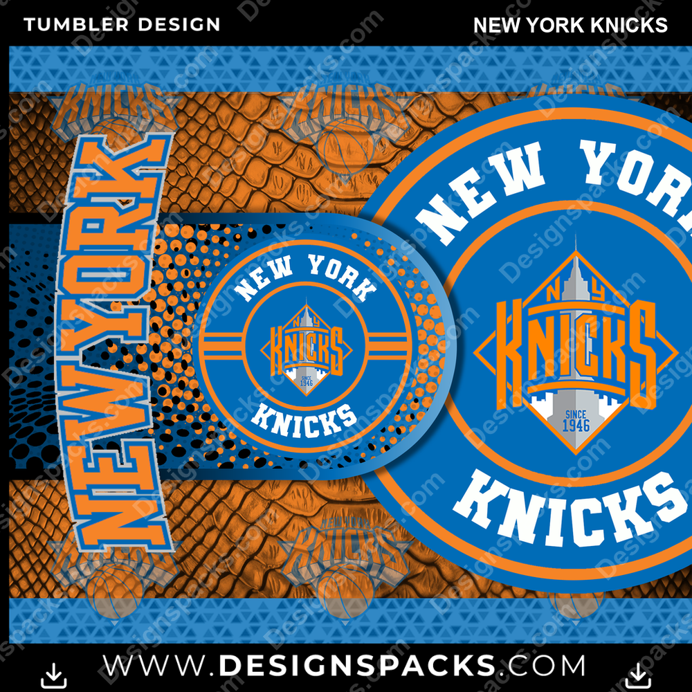 Basketball Hyper New York Knicks Tumbler Digital Wrap Design