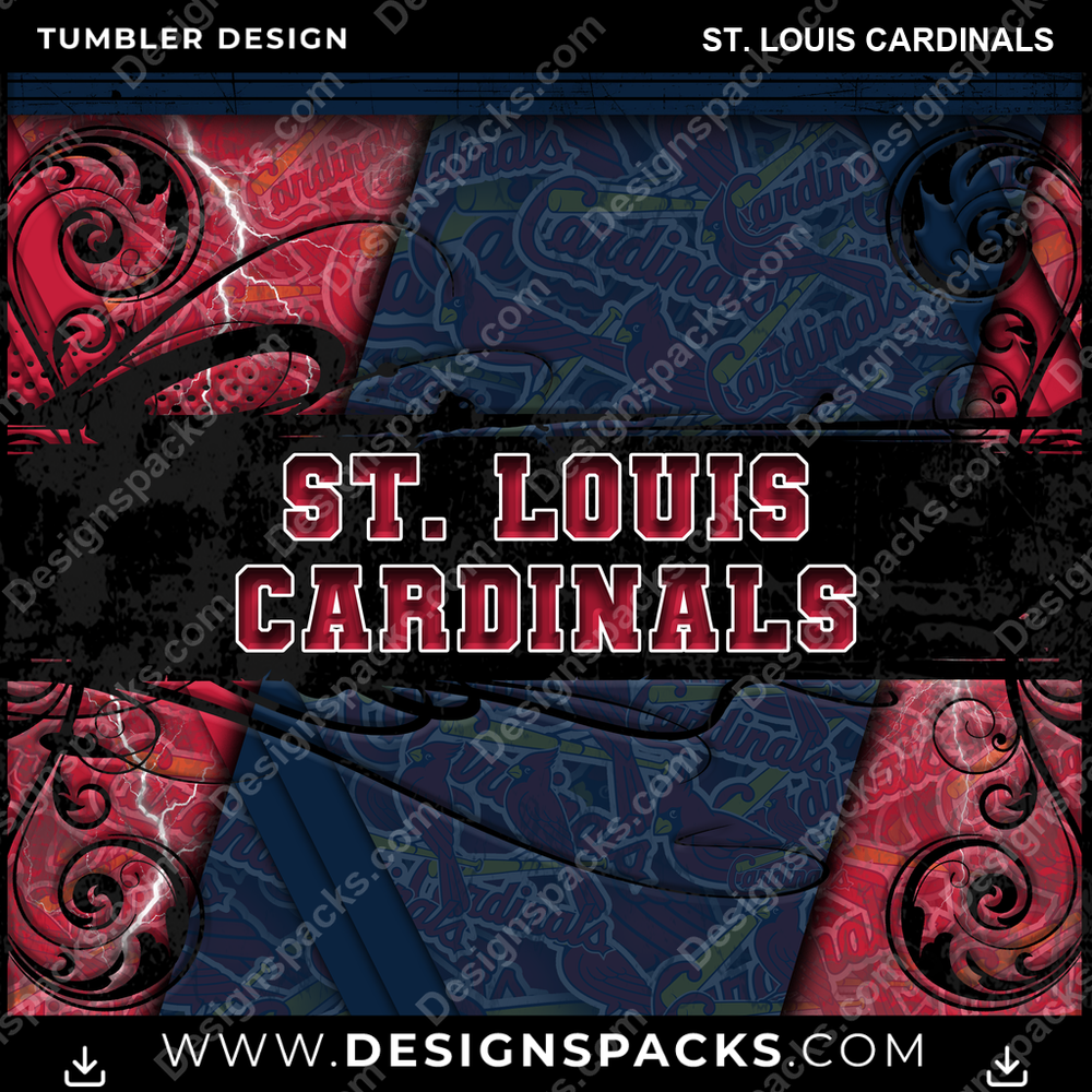 Baseball Elegant St. Louis Cardinals Tumbler Digital Wrap Design