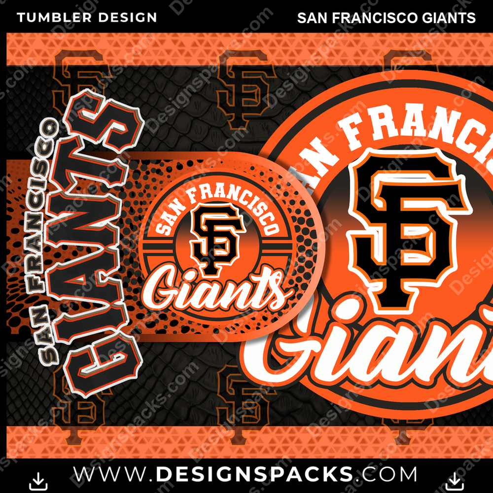 Baseball Hyper San Francisco Giants Tumbler Digital Wrap Design