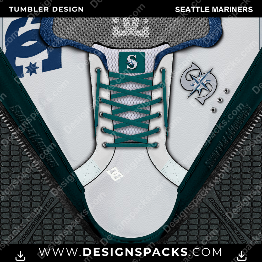 Baseball DC Sneaker Seattle Mariners Tumbler Digitales Wrap-Design