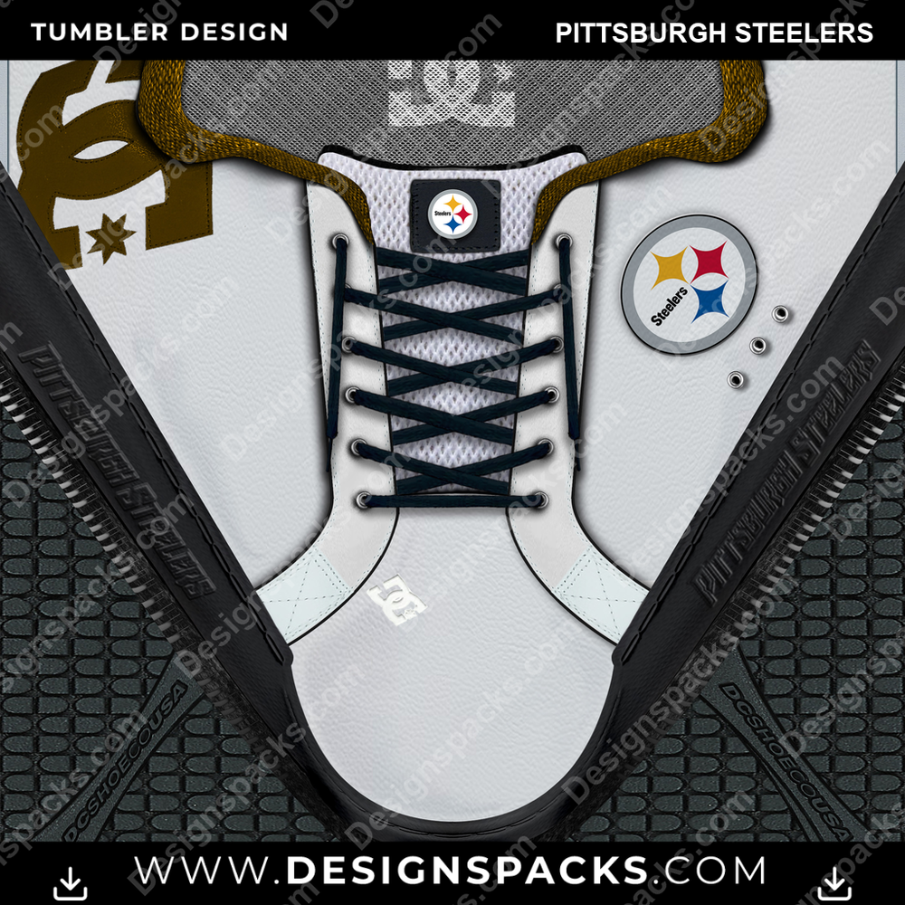 Football DC Sneaker Pittsburgh Steelers Tumbler Digital Wrap Design