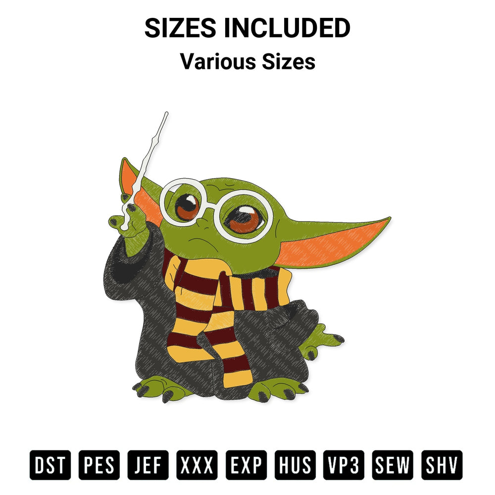 Transform your fabrics with the Yoda Baby Harry Potter Embroidery Design embroidery design. Instant access to premium digitized patterns at Designspacks.com. Available sizes: Various Sizes.