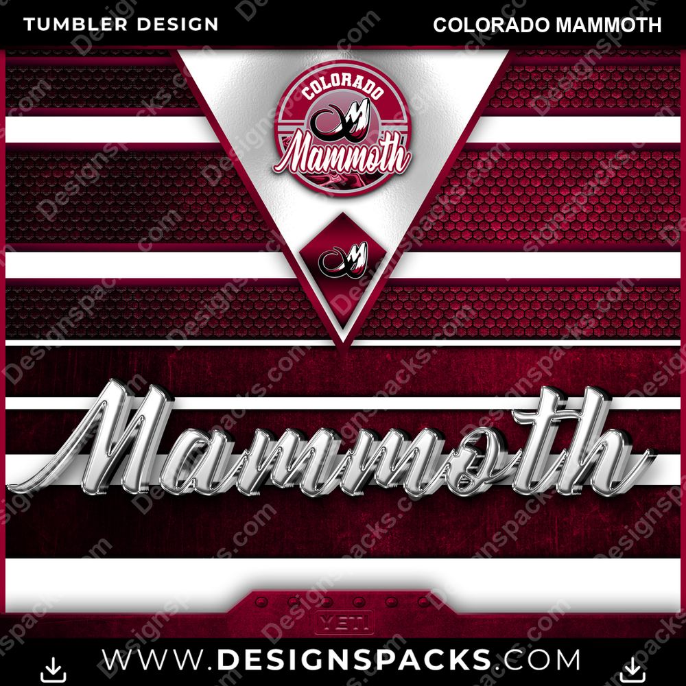 Lacrosse YETI Colorado Mammoth Tumbler Digital Wrap Design