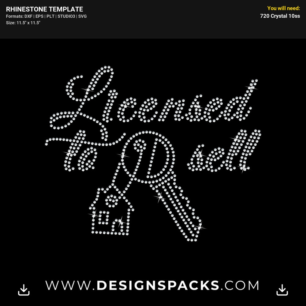 Licensed To Sell Rhinestone Digital Template