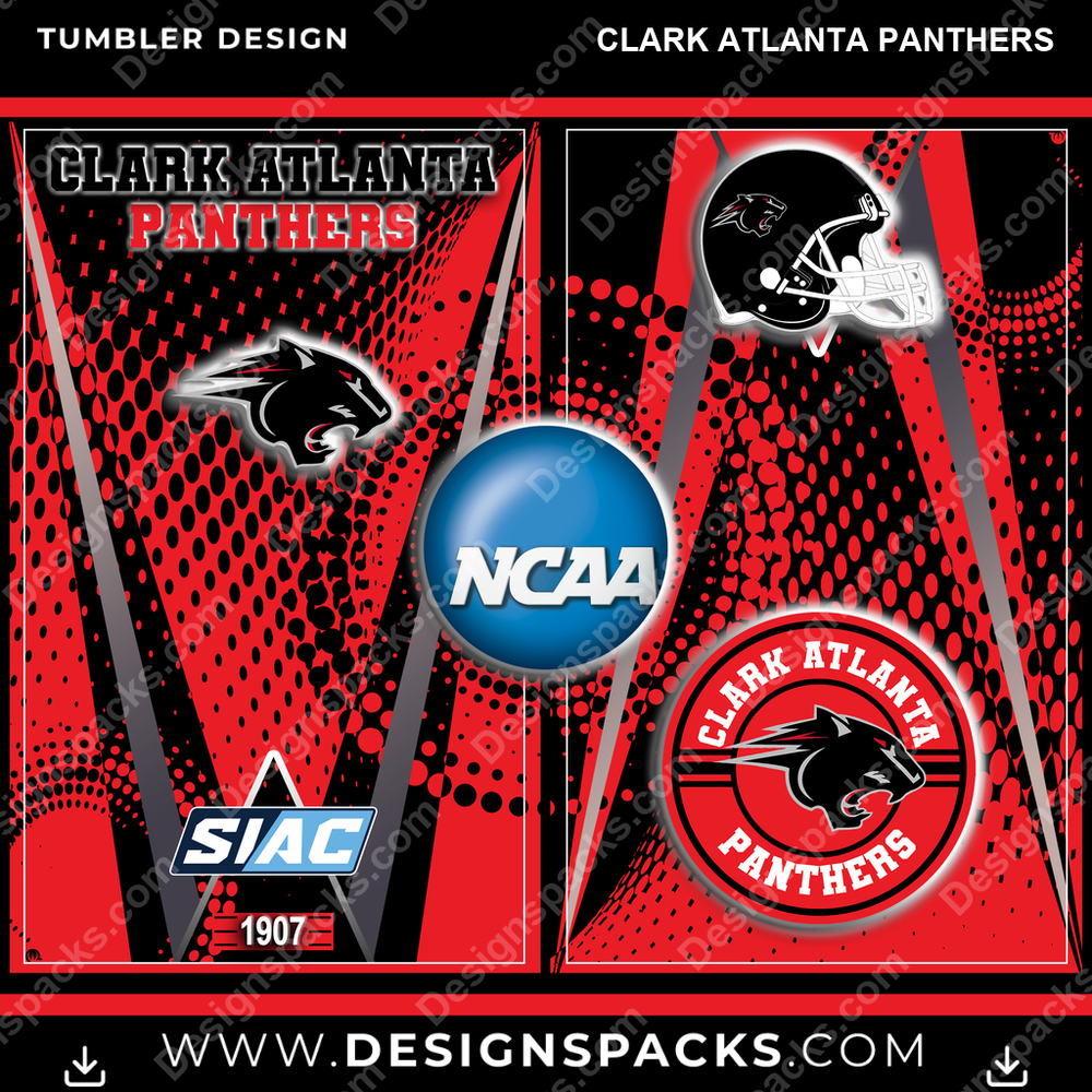 College Sport Team Logo Clark Atlanta Panthers NCAA College Sport Tumbler Digital Wrap Design Download