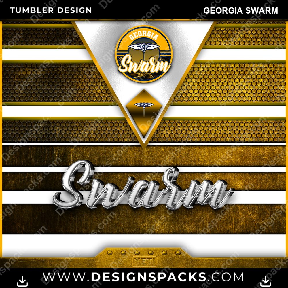 Lacrosse YETI Georgia Swarm Tumbler Digital Wrap Design