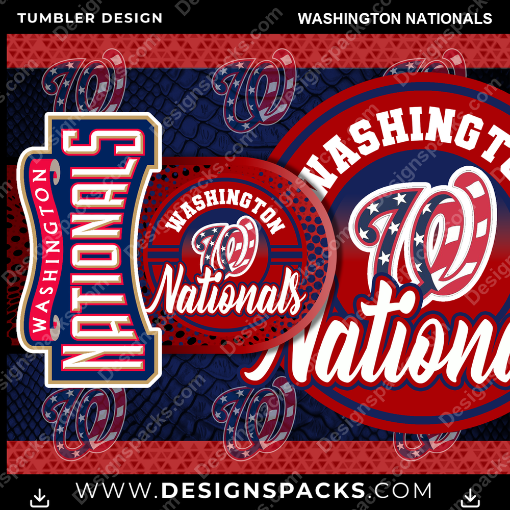 Baseball Hyper Washington Nationals Tumbler Digital Wrap Design