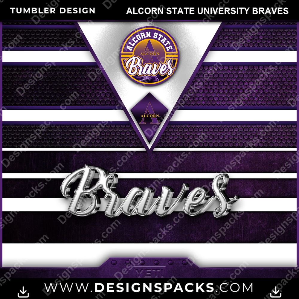College Sport YETI Alcorn State University Braves Tumbler Digital Wrap Design