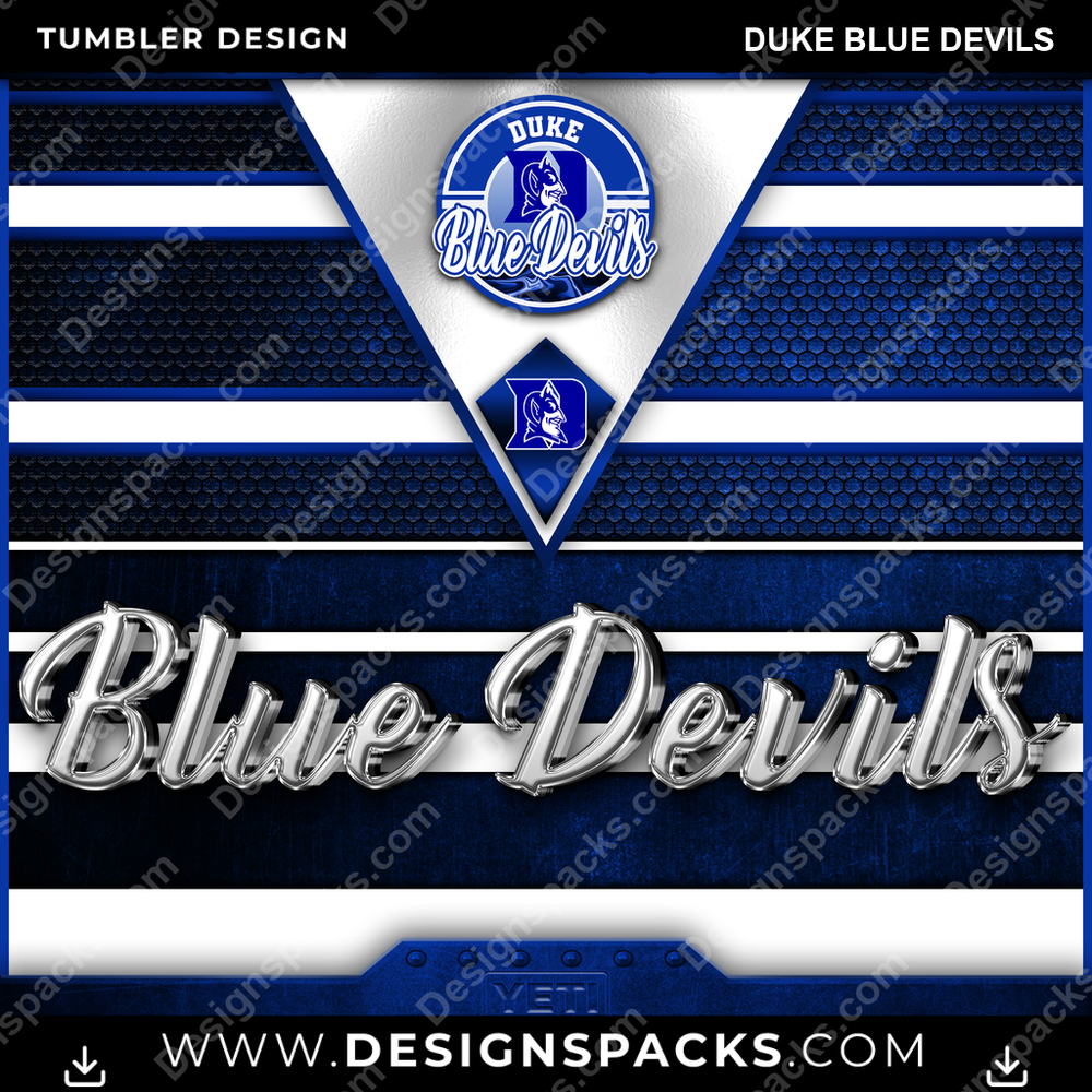 College Sport YETI Duke Blue Devils Tumbler Digital Wrap Design