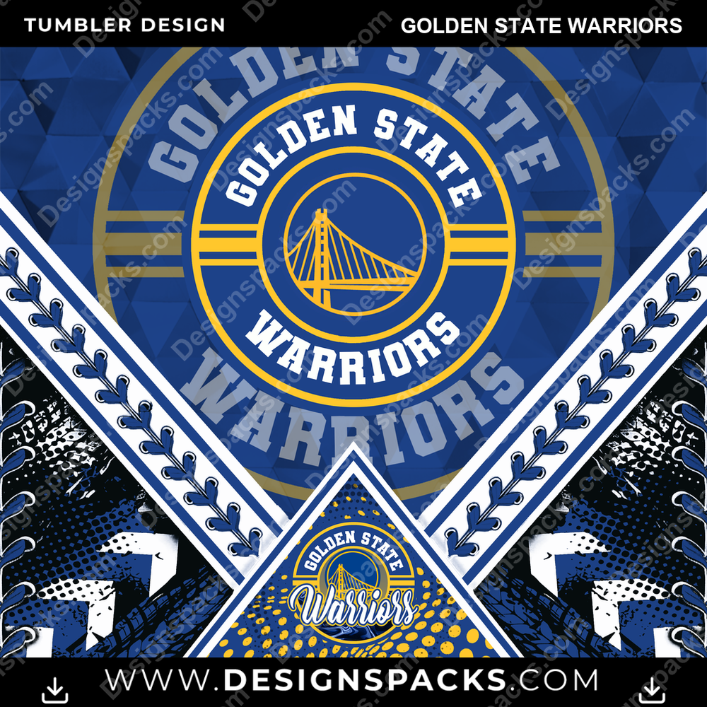 Basketball Diamond Golden State Warriors Tumbler Digital Wrap Design