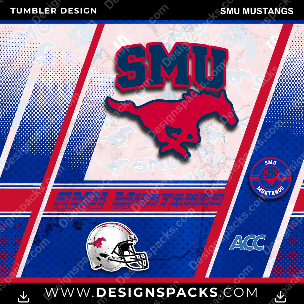 College Sport Sports SMU Mustangs NCAA College Sport Tumbler Digital Wrap Design Download