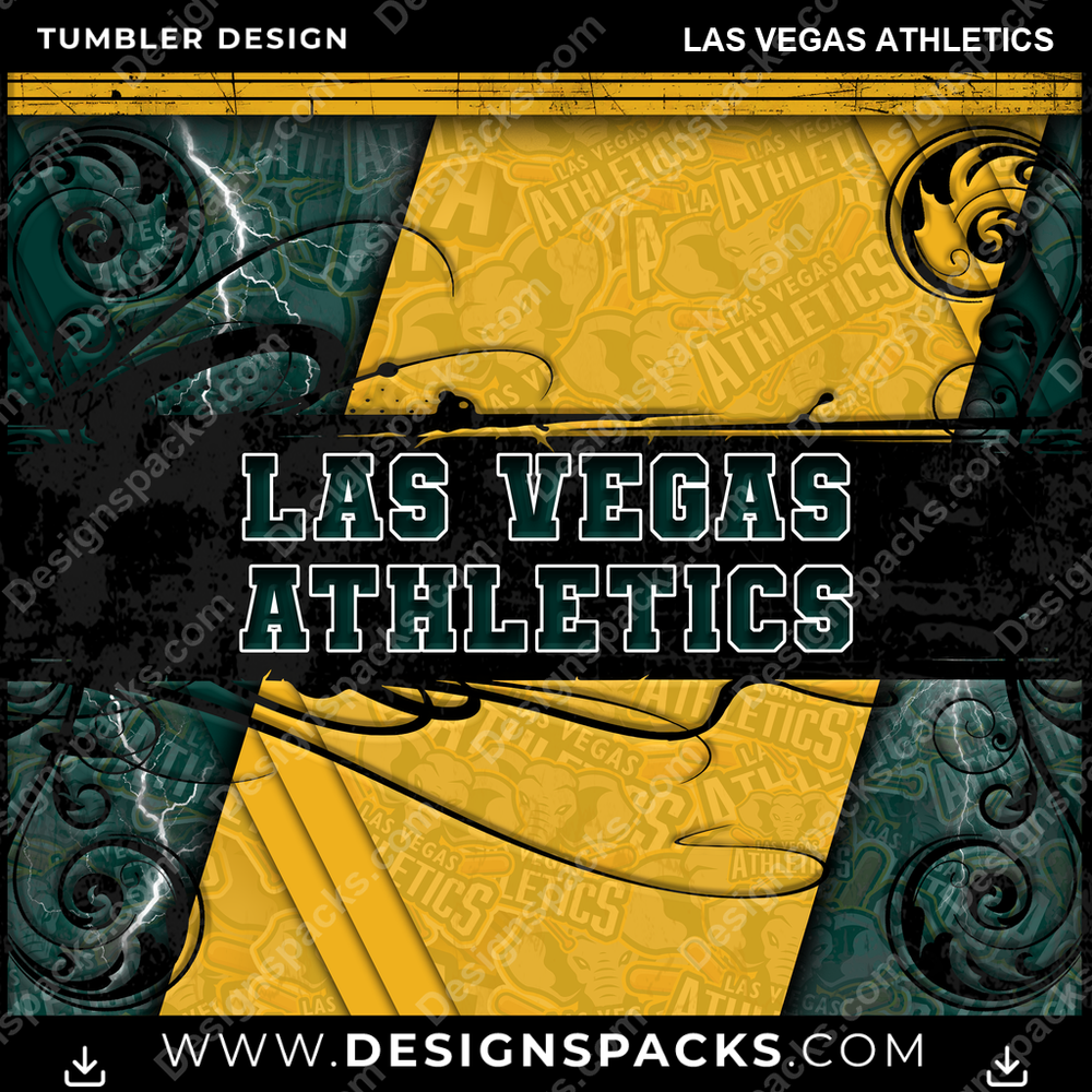 Baseball Elegant Las Vegas Athletics Tumbler Digital Wrap Design