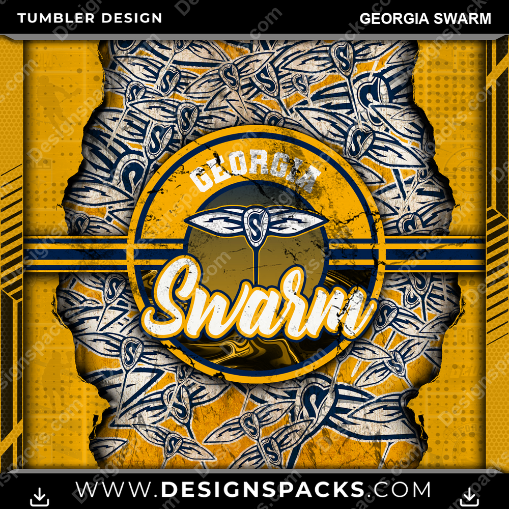 Lacrosse Ripped Georgia Swarm Tumbler Digital Wrap Design
