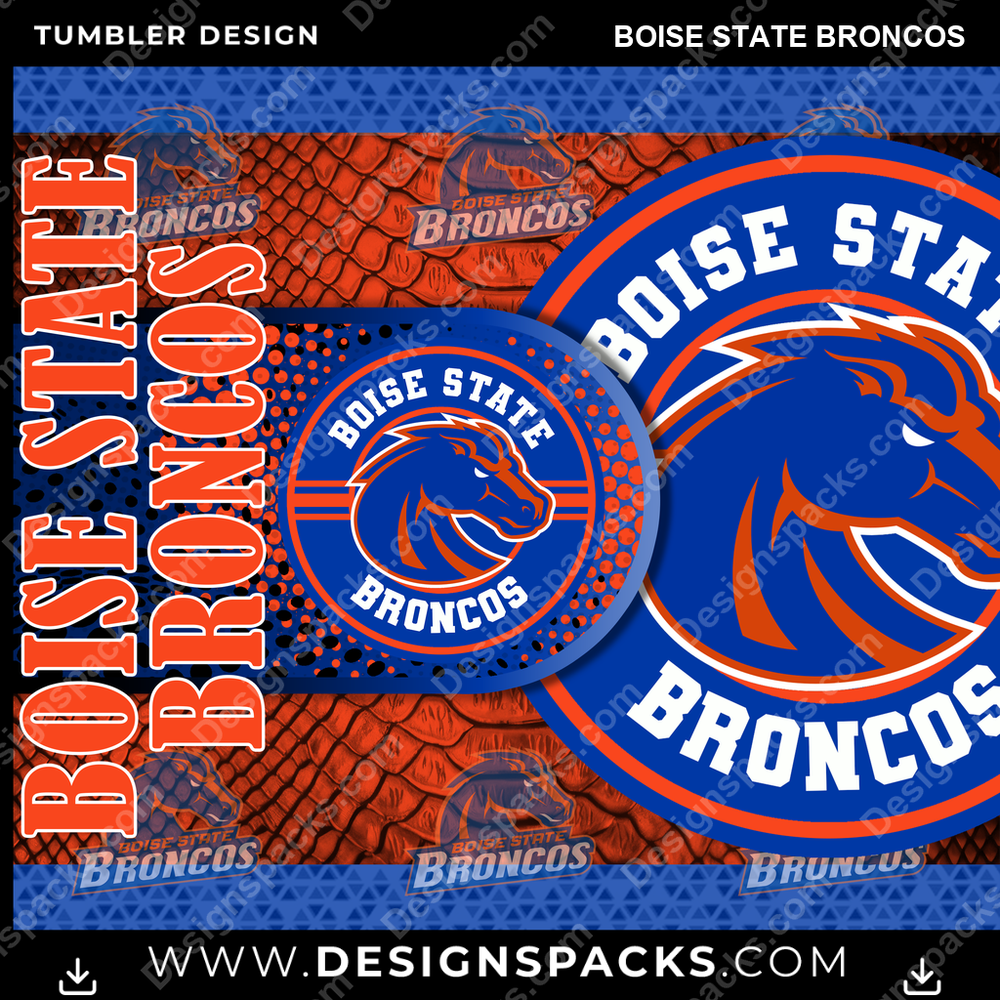 College Sport Hyper Boise State Broncos Tumbler Digital Wrap Design
