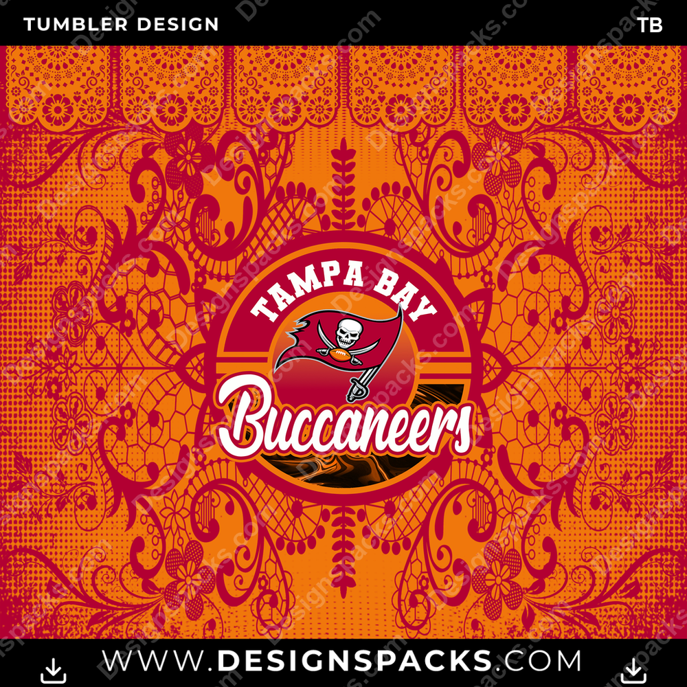 Football Lace & Logo TB Tumbler Digital Wrap Design