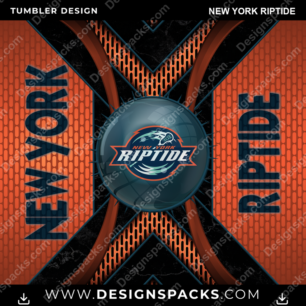Lacrosse Metal Grating New York Riptide Tumbler Digital Wrap Design