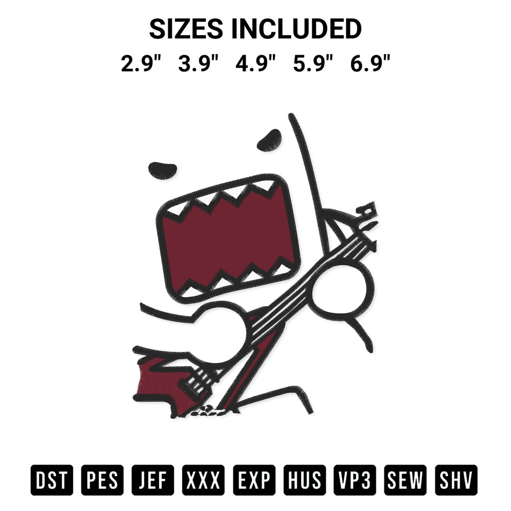 Looking for the perfect pattern? Download the Domo Kun Guitar Embroidery Design embroidery design today at Designspacks.com. Crisp, clean stitching guaranteed. Available sizes: 2.9", 3.9", 4.9", 5.9", 6.9".