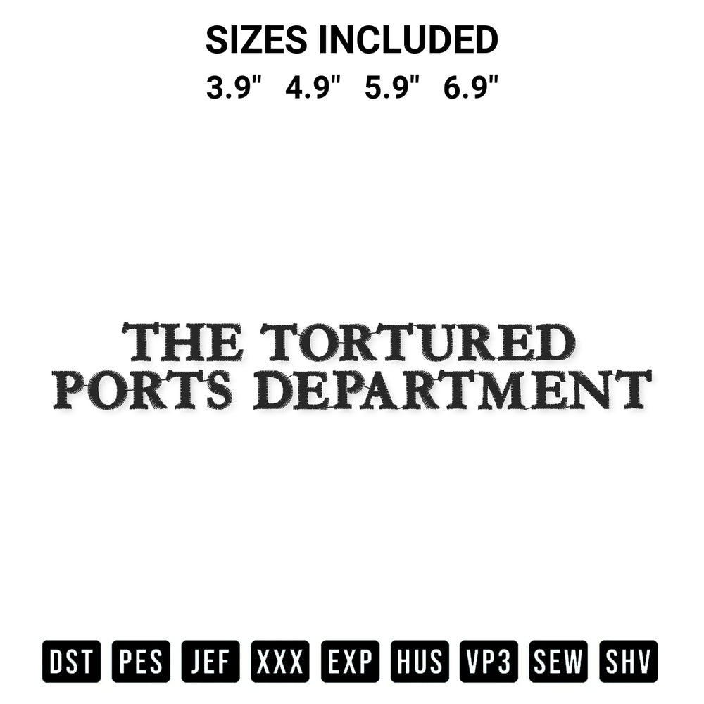 Shop the Taylor Swift The Tortured Poets Department Embroidery Design machine embroidery pattern at Designspacks.com. Beautifully digitized for flawless stitching on any fabric. Available sizes: 3.9", 4.9", 5.9", 6.9".