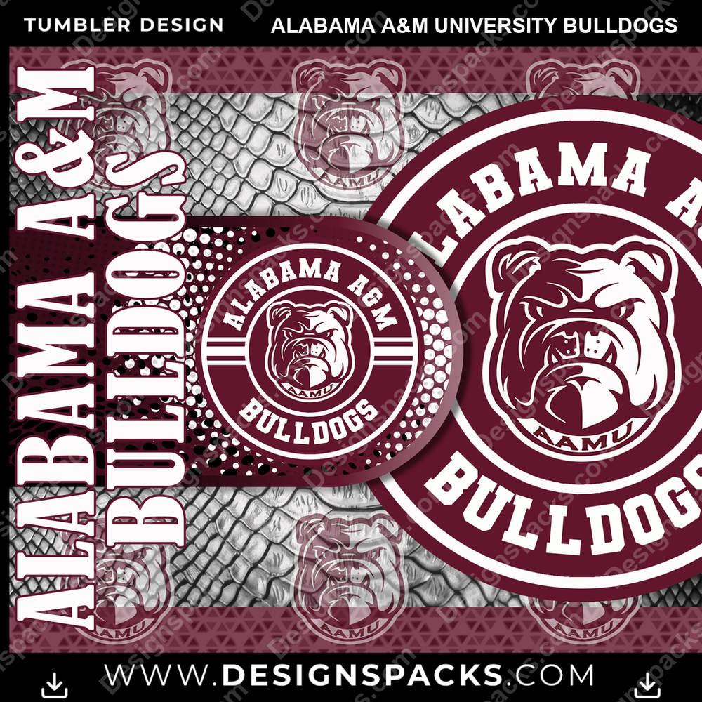 College Sport Hyper Alabama A&M University Bulldogs Tumbler Digital Wrap Design
