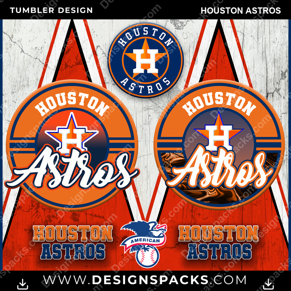 Baseball Sports Houston Astros MLB Baseball Tumbler Digital Wrap Design Download