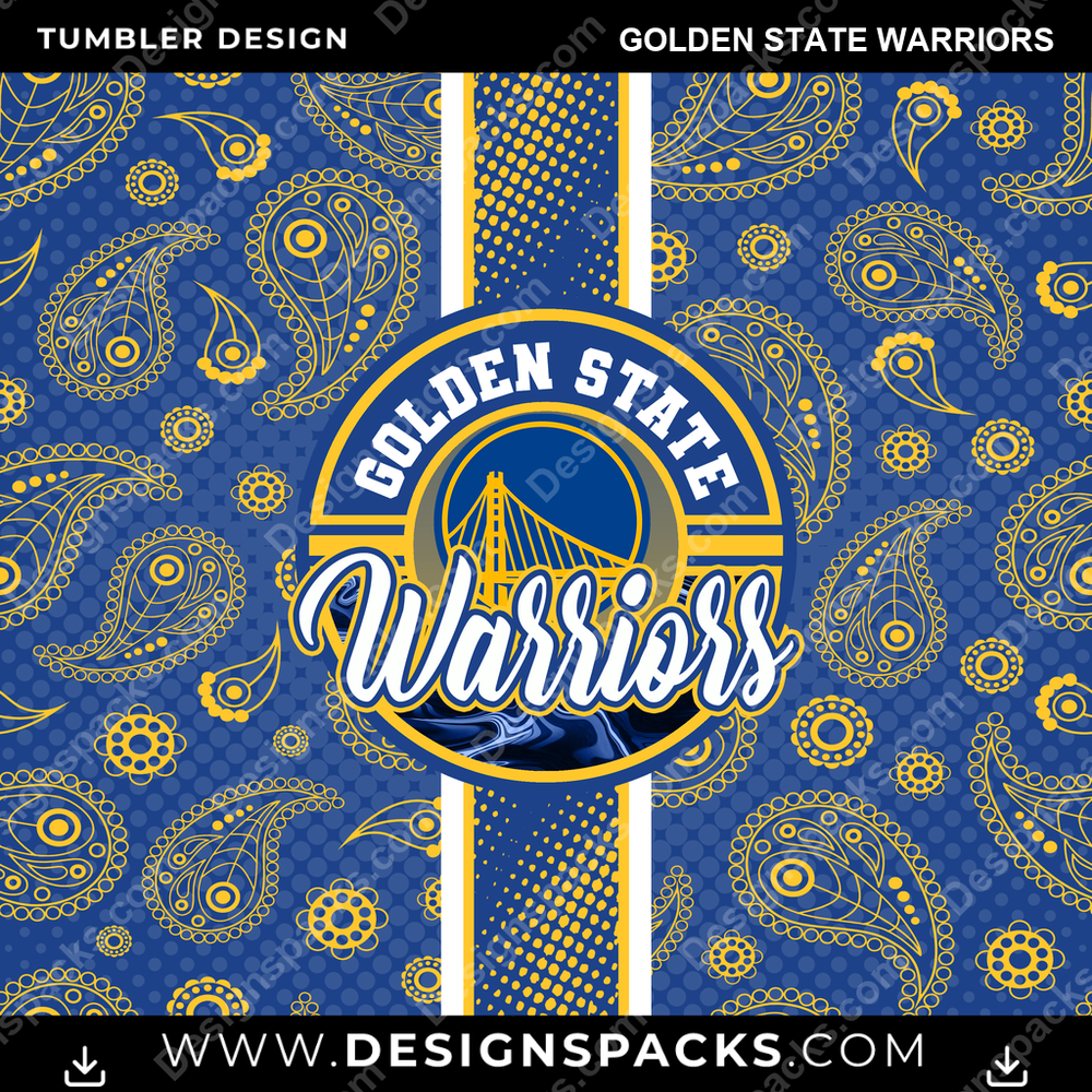 Basketball Handkerchief Golden State Warriors Tumbler Digital Wrap Design