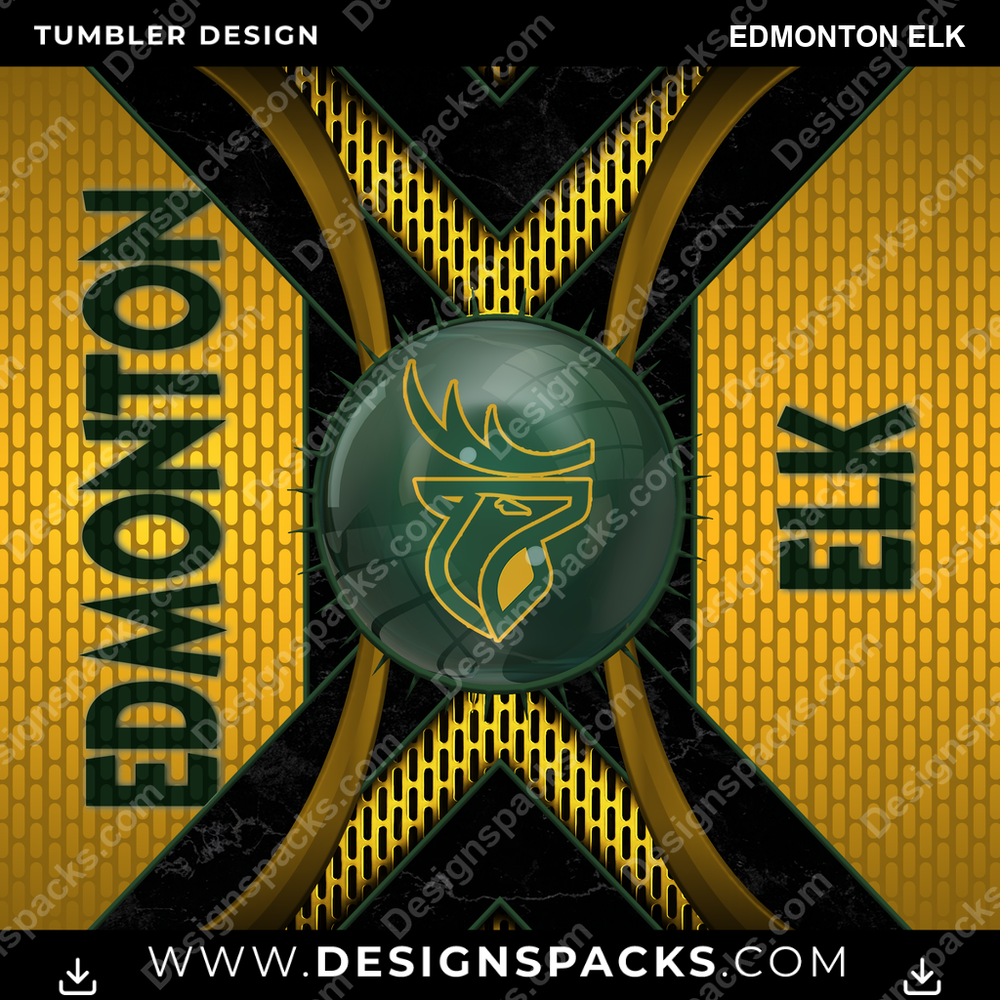 Canada Football Metal Grating Edmonton Elk CFL Canada Tumbler Digital Wrap Design Download