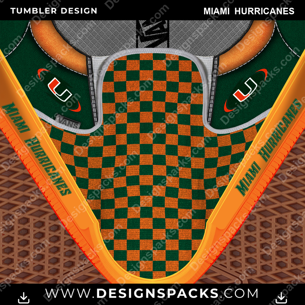 College Sport Vans Classic Miami Hurricanes NCAA College Sport Tumbler Digital Wrap Design Download