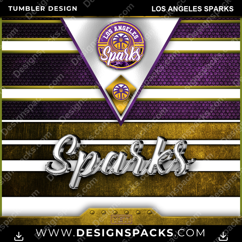 Basketball YETI Los Angeles Sparks Tumbler Digital Wrap Design